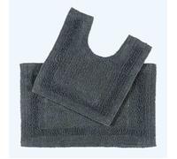Tapis de bain et contour w.c doux en pur coton gris