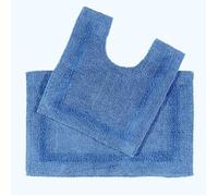 Tapis de bain et contour WC en coton - Bleu cobalt