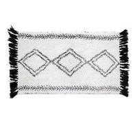 Douceur d'Intérieur, Tapis de Bain (50 x 80 cm) Freya Blanc, Coton Imprimé