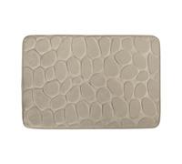 Tapis de bain galet antidérapant rectangulaire beige L.60 x l.40 cm Pebble