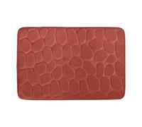 Tapis de bain galet antidérapant rectangulaire terracotta L.60 x l.40 cm Pebble