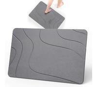 Tapis de bain Harte en diatomée – Séchage rapide et antidérapant – Pour salle de bain, douche et cuisine – Gris, 60 x 39 cm