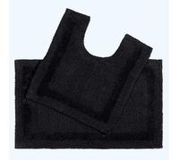 Tapis de bain haut de gamme - HOMESCAPES - Noir - 50 x 80 cm & 50 x 55 cm - Doux et confortable