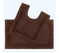 Tapis de bain - HOMESCAPES - Haut de gamme - 2 pièces - Chocolat