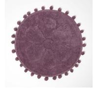 Tapis de bain - HOMESCAPES - Rond - 60 cm - Coton - Motif floral tufté