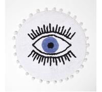 HOMESCAPES Tapis de Bain Rond tufté œil Bleu, Tapis de Salle de Bain Absorbant 60 cm