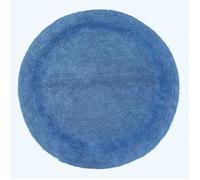 HOMESCAPES Tapis de Salle de Bain Rond, 1600 g/m², Extra Doux, 100% Coton, réversible, antidérapant, Lavable, Super Absorbant, séchage Rapide, 80 cm Bleu Cobalt
