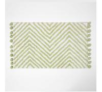Tapis de bain - HOMESCAPES - Zigzag vert - 50 x 80 cm - 100% coton - Lavable à 30°C