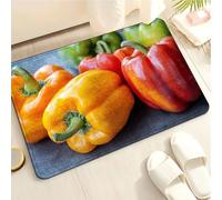 Tapis de Bain Jaune Rouge Tapis Salle de Bain Doux Microfibre Tapis de Douche Antiderapant Lavable Machine Bath Mat Absorbant d'eau Epais Rug 50x80cm