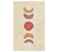 Tapis de Bain Moderne en Coton Rectangulaire 50 x 80 cm Salle de Bain Beige Esme