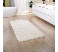 Tapis de bain moelleux - Paco Home - 60x100 cm - Crème - Mousse à mémoire de forme - Polyester - Lavable à 30°C