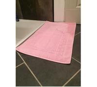Tapis de bain - MORTREUX - Lot de 2 - 50x80 cm - 100% Coton - Rose uni