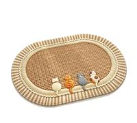 Tapis de Bain Ovale avec Motifs brodés, Tapis tissé antidérapant (2,15.7 × 23.6 inch)