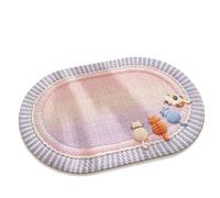 Tapis de Bain Ovale avec Motifs brodés, Tapis tissé antidérapant (4,15.7 × 23.6 inch)