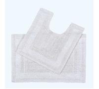 Tapis de bain pur Coton haut de gamme 2 pièces Blanc