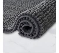 Tapis de bain - PZCC - 50x80cm - Gris foncé - Antidérapant - Super absorbant