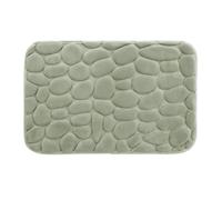 Douceur d'Intérieur, Tapis de Bain (50 x 80 cm) Ricochet Sauge, Microfibre Unie Relief