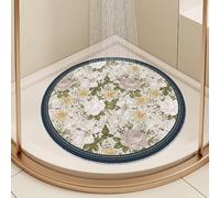 Tapis de Bain Rond antidérapant pour Douche, Tapis de Douche d'angle antidérapant, Tapis de Douche d'angle pour Camping-Car, Facile à Nettoyer (Couleur : A, Taille : 50 cm)