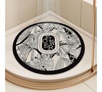 Tapis de Bain Rond antidérapant pour Douche, Tapis de Douche d'angle antidérapant, Tapis de Douche pour Camping-Car pour l'intérieur de la Douche d'angle, Facile à Nettoyer (Couleur : C, Tai