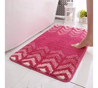 Tapis de Bain Rose Rouge Blanc Tapis Salle de Bain Moelleux Microfibre Tapis de Salle de Bain Absorbant Tapis Bain Lavable Machine Tapis Antidérapant Baignoire Epais 50x80cm