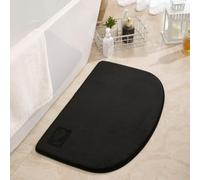 Tapis de bain semi-circulaire en mousse à mémoire de forme douce pour salle | Tapis de salle de bain semi-rond antidérapant en velours lavable