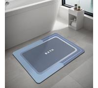 Tapis de bain super absorbant, à séchage rapide, de couleur bleue, rectangulaire, dimensions 60 x 90 cm