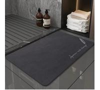 Tapis de Bain,Tapis de bain absorbant et antidérapant en Diatomite, ensemble de paillasson - Type Feather navy blue-50x80cm