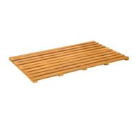 Tapis de Bain, Tapis Salle de Bain Caillebotis de Douche Baignoire Uni Marron 100x53 cm Bois