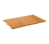 Tapis de Bain, Tapis Salle de Bain Caillebotis de Douche Baignoire Uni Marron 80x50 cm Bois