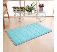 Tapis de bain ultra-absorbant en mousse à mémoire de forme douce pour salle de bain, chambre, toilettes et douche : 40 x 60 cm - Bleu clair