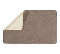 Tapis de bain uni 50x80 en polyester taupe 50x80cm
