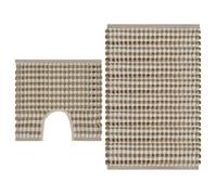 vidaXL Tapis de Salle de Bain Tissés à la Main Naturel et Blanc Sol Carpette