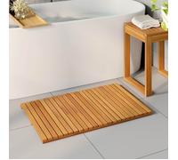 Tapis de bain - VIDAXL - Uni Marron - Bois - 80 x 50 cm - Antidérapant