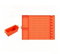Tapis de barbecue 40,6 x 29,2 cm en silicone avec piège à graisse - Protection de sol extérieure pour bouilloire au gaz Weber (orange)