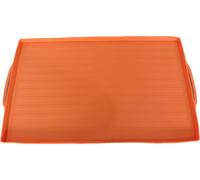 Tapis de barbecue en silicone, qualité alimentaire - 36''/28'' couverture de barbecue noire en pierre pour cuisiner en plein air toute l'année, housse de protection, orange