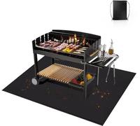 Tapis de barbecue en silicone, résistant à la chaleur, imperméable, pour barbecues à gaz et à bois, foyers ouverts, espaces extérieurs et mobilier de jardin (152 x 106 cm)