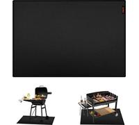 Tapis de barbecue noir 150 x 100 cm, plateau pliable, antidérapant, pour barbecues à gaz et à charbon