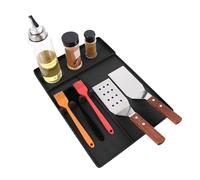 Tapis de barbecue, spatule pour barbecue extérieur, 41 x 29,5 x 1,7 cm, en silicone, facile à , accessoires de grillade, porte-outils portable pour comptoir, cuisine et cuisine