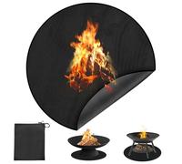 Tapis de Brasero Rond, 91cm Tapis Barbecue Sol Exterieur, Tapis Ignifuge, Imperméable, Résistant à l'huile, Tapis de Sol Anti-Feu pour Protection de Cheminée, Sol, BBQ et Braséros, Pelouse