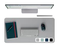 Tapis de bureau grand format Leitz : Sous-main de bureau imperméable antidérapant, tapis clavier souris pour bureau ou maison. Durable, résistant aux rayures, facile à nettoyer (80x40cm, gris clair)