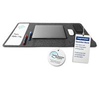 Tapis de bureau pliable en feutre, gris foncé, avec repose-souris