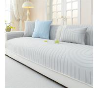 Tapis de canapé rafraîchissant d'été, Housse de canapé antidérapante en Maille 3D, Housse de canapé Respirante, Protection de Meubles Lavable for Le Salon(Light Gray,110 * 210cm)