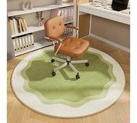Tapis de chaise rond, antidérapant pour chaise de bureau à domicile, bureau, tapis de sol pour parquet, chaise d'ordinateur, tapis de chaise de jeu, tapis de protection de sol (100 x 100 cm, vert)