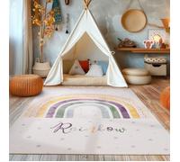 Tapis de chambre d'enfant - SIMPEX - Design arc-en-ciel - Lavable - Crème - Mixte
