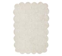 Tapis de Chambre Enfant en Forme de Biscuit Motif Pois 140x200cm en Coton Beige
