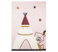 Tapis De Chambre Enfant Tipi En Acrylique - Timouki Beige 100X100