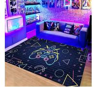 Tapis de Chambre Moderne Gamer Contrôleur 3D Adolescent Garçon Tapis de Salon Antidérapant Graffiti Console de Jeu Décor 80 x 120