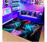 Tapis de chambre - PZCC - Gamer - Motif graffiti - Antidérapant - 80 x 120 cm