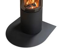 Tapis de Cheminée Anti Feu 80x70 cm | Pare-étincelles | Protection Contre Les Salissures | Résistant à la Chaleur | en Acier Noir | Finition Mate | Facile à Nettoyer
