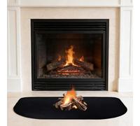 Tapis de Cheminée Ignifuge, Tapis Anti Feu pour Poêle à Bois Noir 80 x 50 cm avec Sac de Rangement, Plaque de Protection Anti étincelle pour Poêle à Bois, Barbecue, Intérieur Extérieur